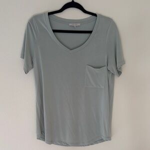 Love Tree Soft Gray V-Neck Short Sleeve Tee